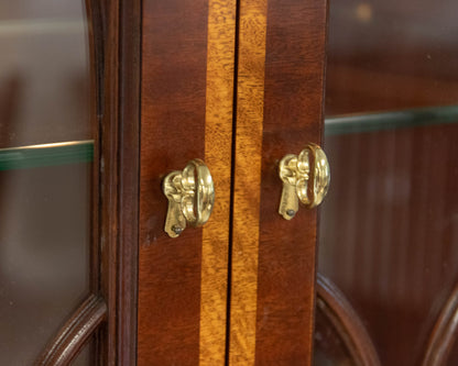 Councill Craftsman Burled Mahogany Breakfront W/ Satinwood Border