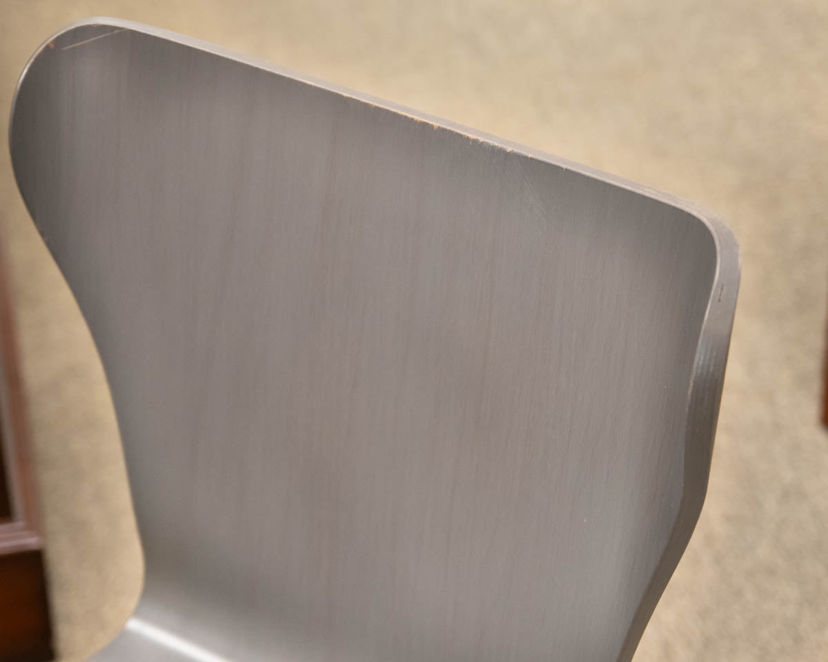 Pair of Crate & Barrel  'Brera Grigio' Bentwood Warm Grey Dining Chairs