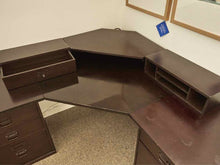 Pottery Barn 'Bedford' Corner Desk in Espresso Finish with 2 File Cabinet Drawer