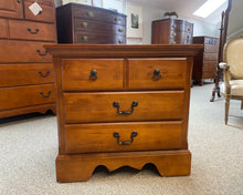 Pair of Vaughn Bassett Nightstands in Cherry Finish with Black Pulls