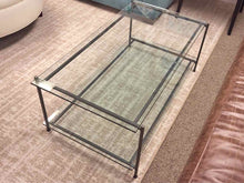 Crate & Barrel Metak & Glass Cocktail Table