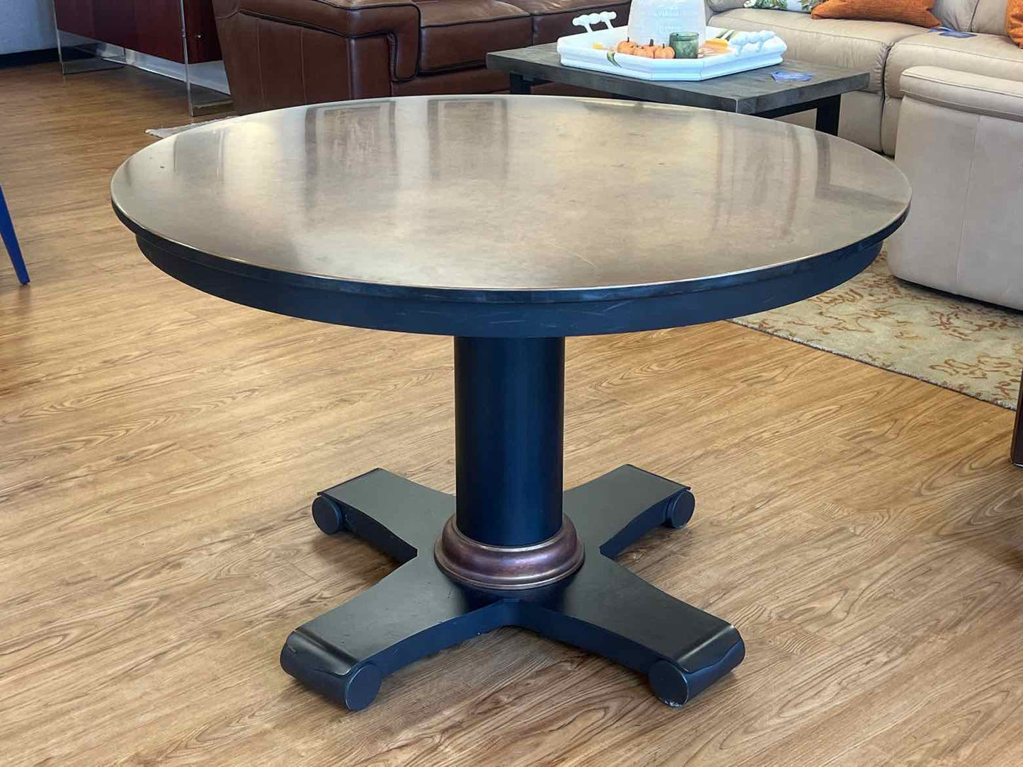 Crate & Barrel Copper Top Dining Table