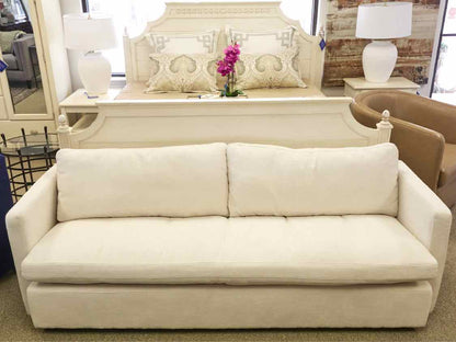Pottery Barn Ivory Bench Upholstered Sofa