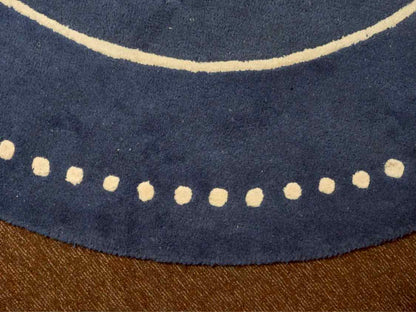 Safavieh Round Area Rug in Navy Blue & Ivory