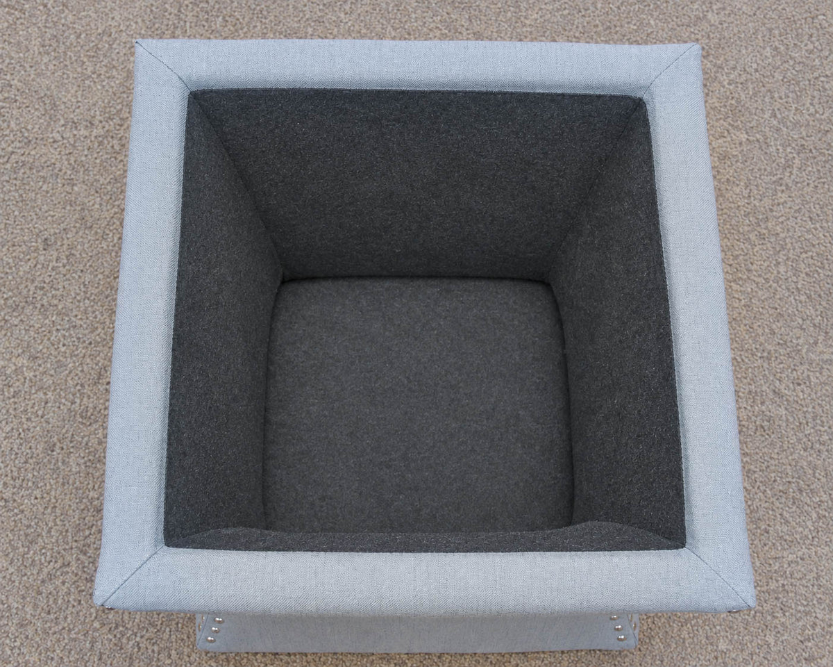 Pair of Blue Grey Storage Ottomans