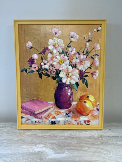 Yellow Framed Still Life Painting