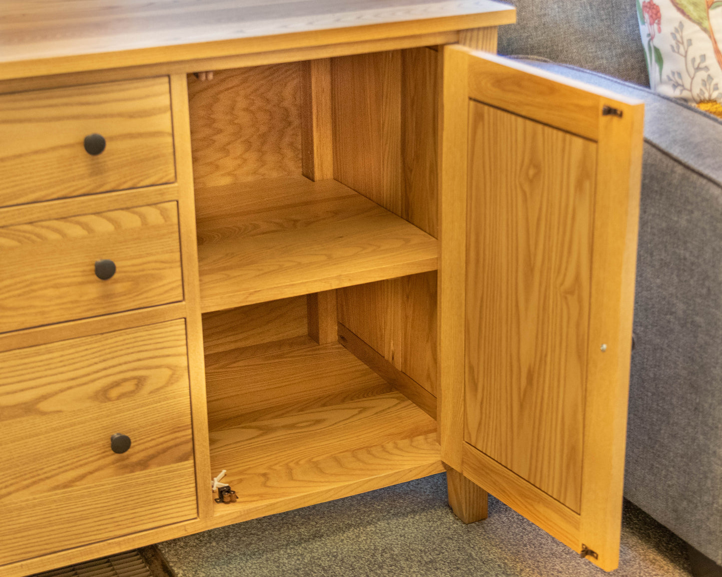 Gat Creek Atticus 3-Drawer Credenza in Ash with Classic Latte Finish