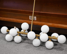 Brass Radial Bulb Chandelier