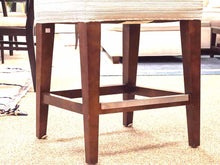 Set of 4 Lee Industries Counter Stools in Ivory & Grey Stripe Upholstery