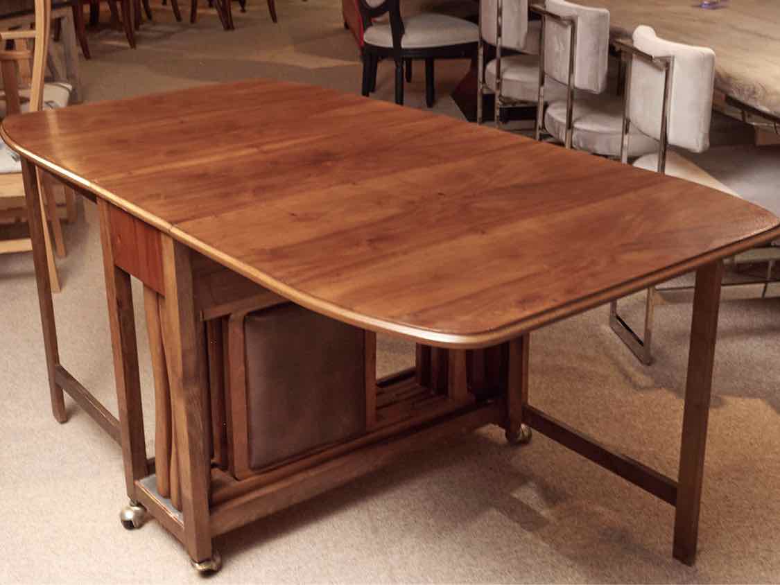 Cherry Drop Leaf Table  On Casters & 4 Chairs