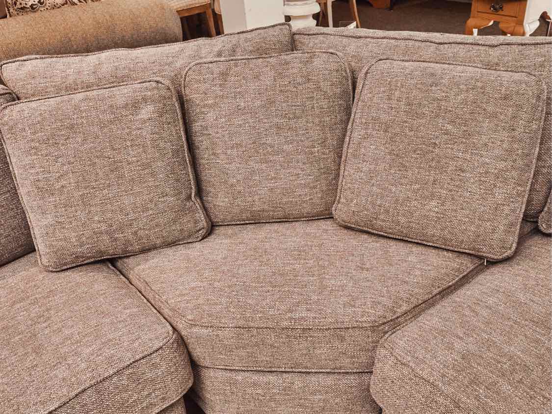 Boston Interiors3 Piece Curved GreyFlex Upholstered  Sectional