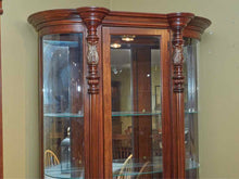 Pulaski  Cherry Finish Curved Glass 4 Glass Shelves  Display Cabinet