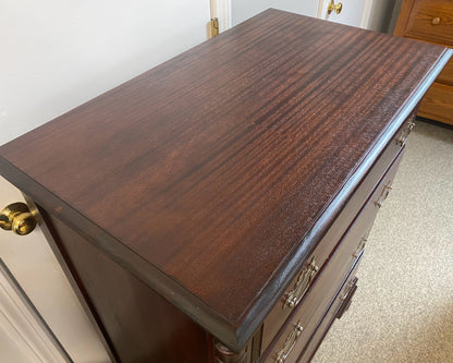 Mahogany 4-Drawer Chest with Reeded Columns
