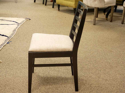 Set of Six MCM Dining Chairs in Black W/ Upholstered Seats