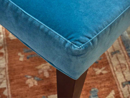 Set of 8 Lee Aqua  Blue Performance Fabric  Dining Side Chairs