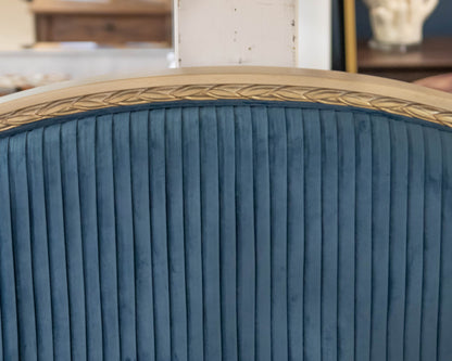 Caracole 'Composition's' Peacock Blue Velvet Upholstered Platform Queen Bed