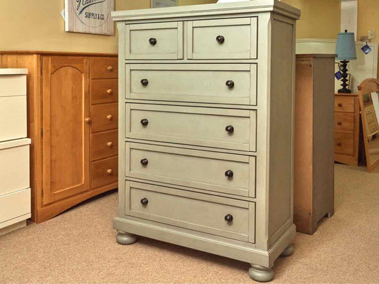 Vaughan Bassett Grey Green Finish  5 Drawer Chest