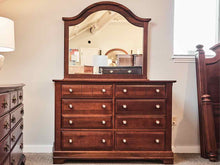 6 Drawer Dresser in Rich Cherry Finish w/ Matching Dresser Mirror