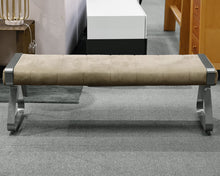 Upholstered Bench w/ Brushed Stainless Steel Legs