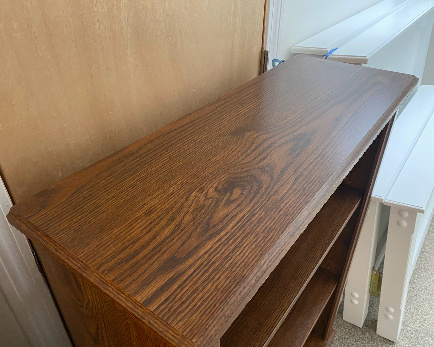 Oak Veneer 2 Adjustable Shelf  Bookcase
