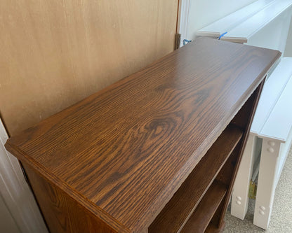 Oak Veneer 2 Adjustable Shelf  Bookcase