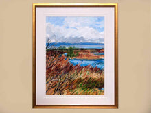 "Spring Marsh 7" Matted Print in Gold Beaded Frame