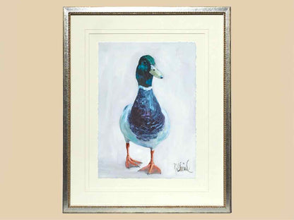'Mallard Walking 2' in Silver Frame