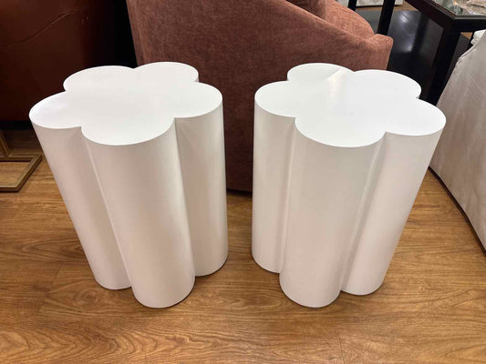 Pair of White Daisy Side Tables