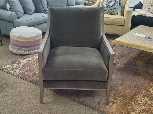 Pair of Restoration Hardware French Contemporary Luxe Track Arm Chairs
