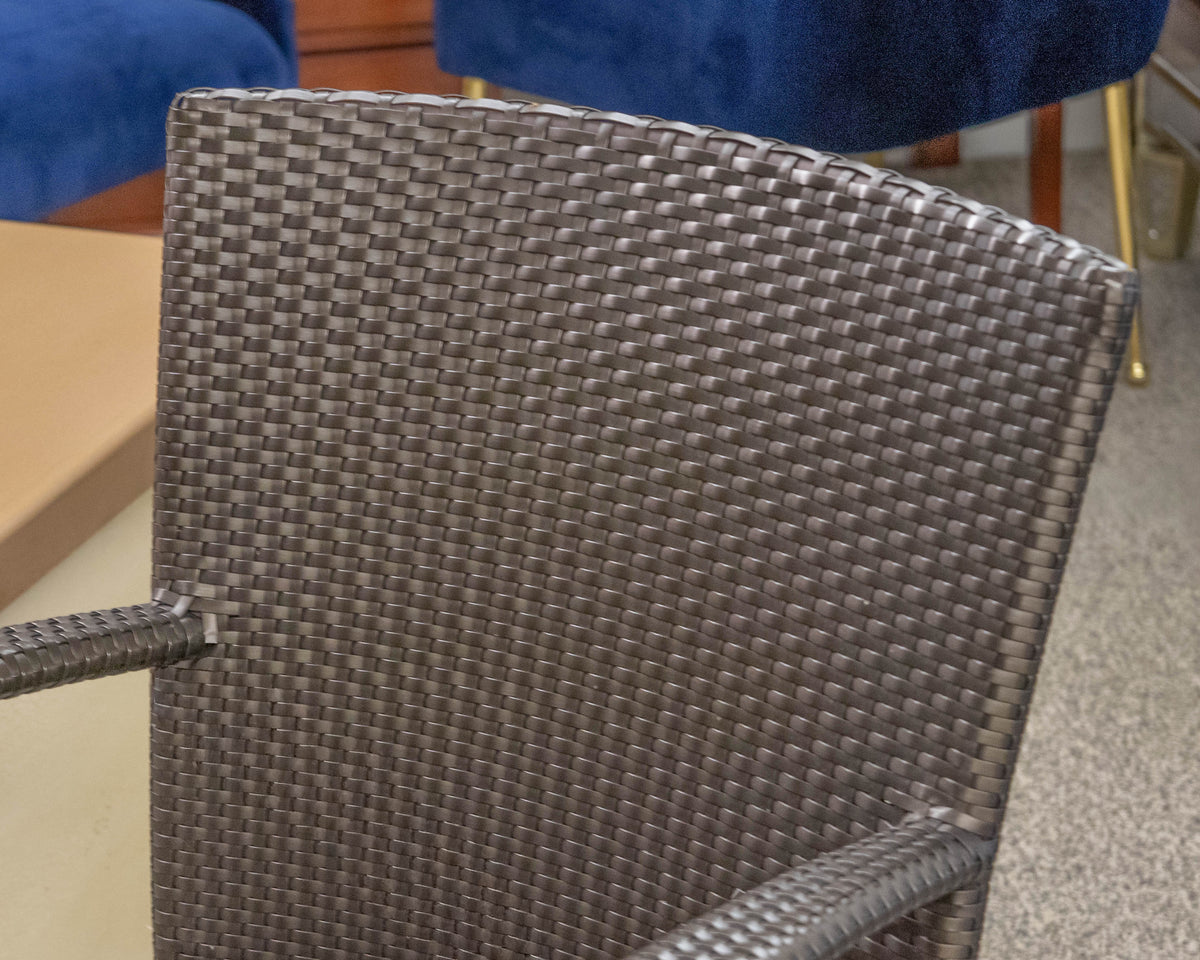 Dedon Dark Woven Outdoor Wicker Bistro Dining Set