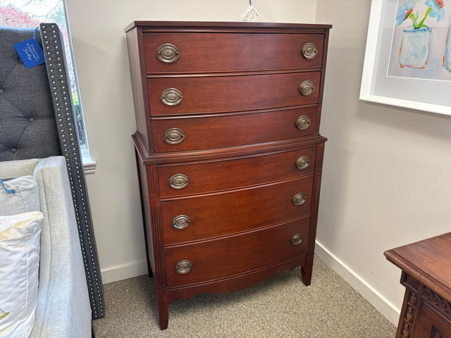 Mahogany 6 Drawer Chest on Chest