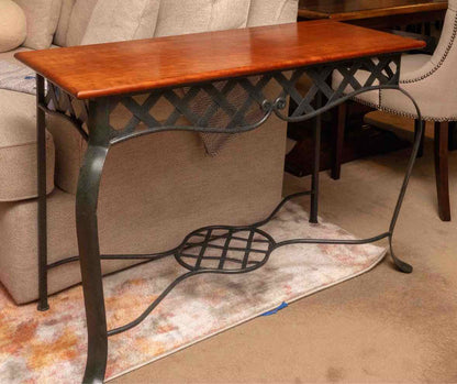 West Barnstable  Maple Top Iron Base Console