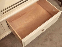 Ethan Allen Ivory 4 Glass Sliding Doors 2 Drawers  Display Cabinet