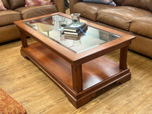 Cherry Cocktail Table w/ Glass Insert