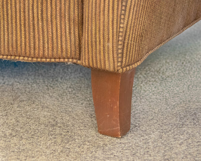 Ethan Allen Gold & Brown Stripe Upholstered Chair