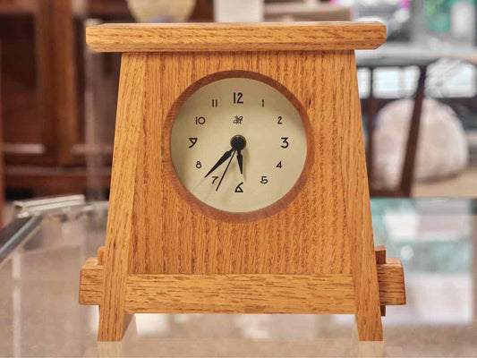 Mission Style Oak Mantle Clock