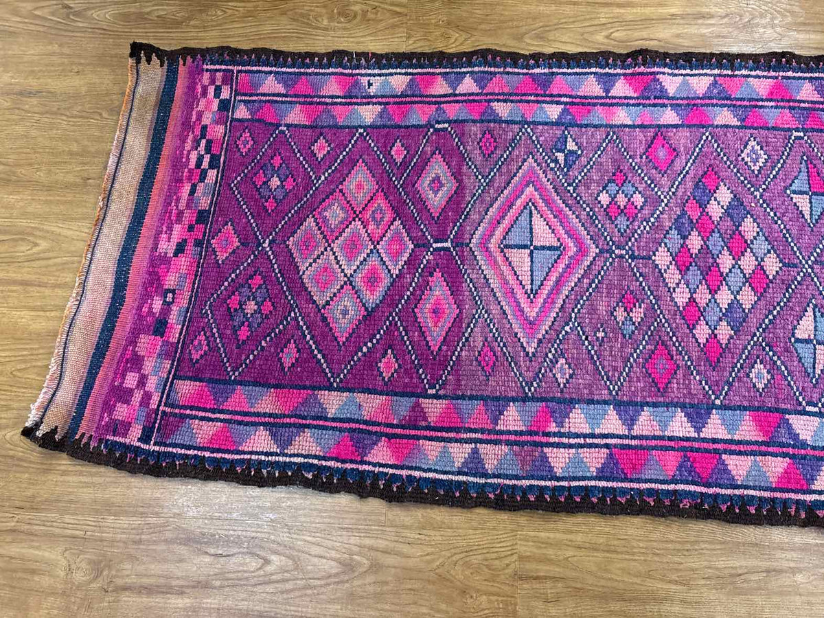 Purple and Pink Geometric Runner Rug