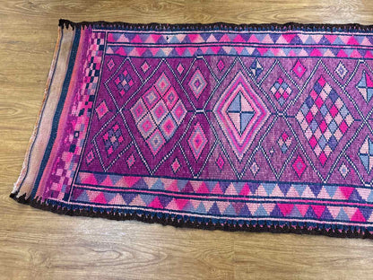 Purple and Pink Geometric Runner Rug