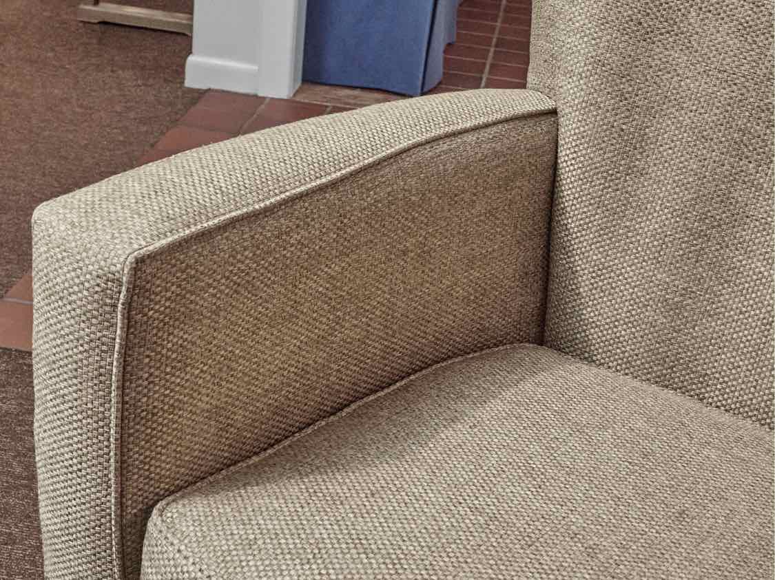 Fairfield Chair Company Taupe Weave Upholstererd Swivel Chair & Ottoman