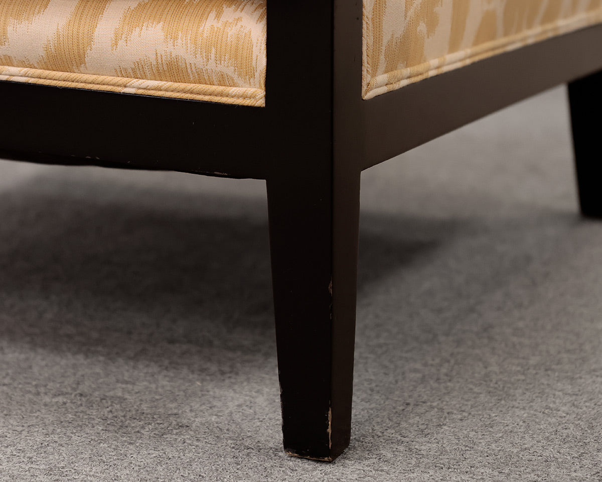 A. Rudin No. 636 Gold Damask Arm Accent Chair