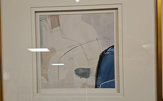 'Emerging B' Abstract in Antique Gold Frame