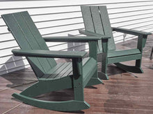 Set of Outdoor Polywood Green Adirondack Rockers