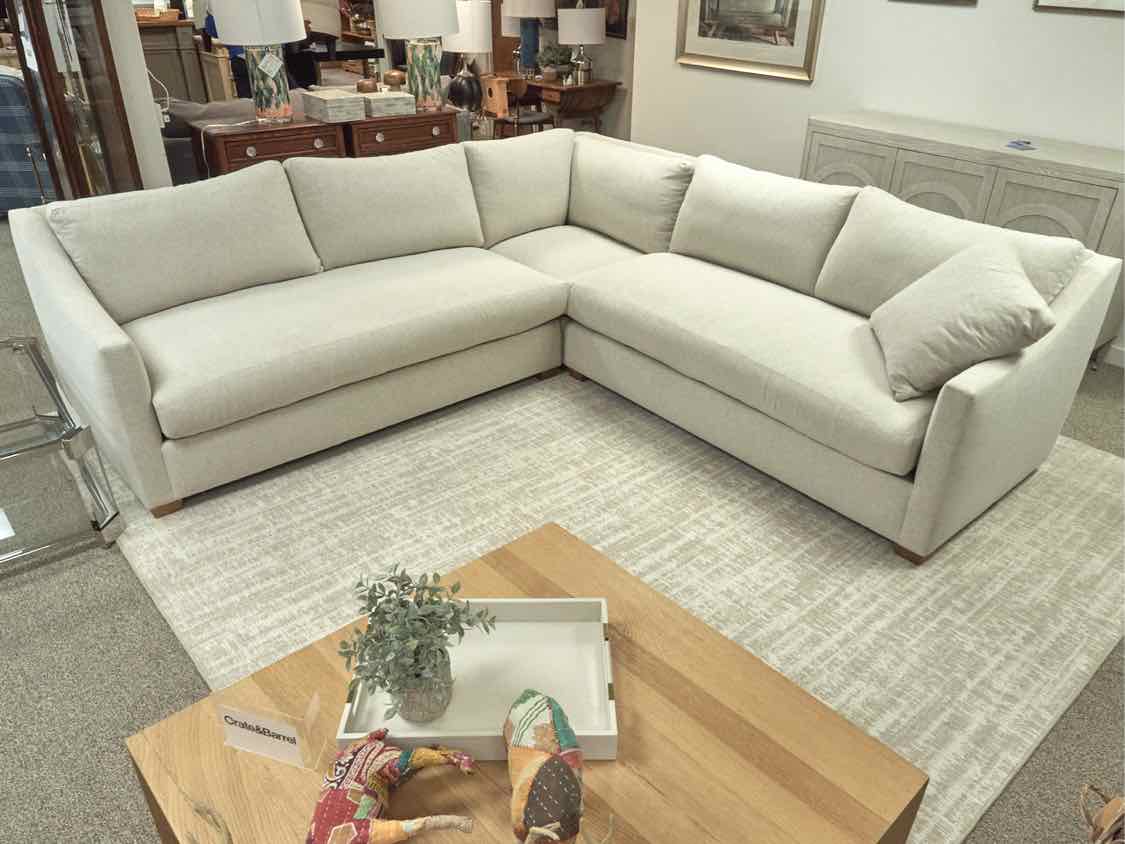 Bradford 3-Piece Slope Arm Sectional in Linen