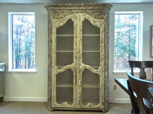 Rustic French Inspired Display Cabinets in Grey Finish with Wire Mesh Doors