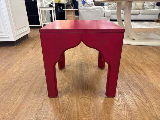 Ethan Allen Raspberry Moroccan Side Table
