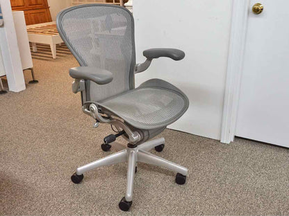 Herman Miller 'Aeron' Adjustable Grey  Office Chairs on Casters