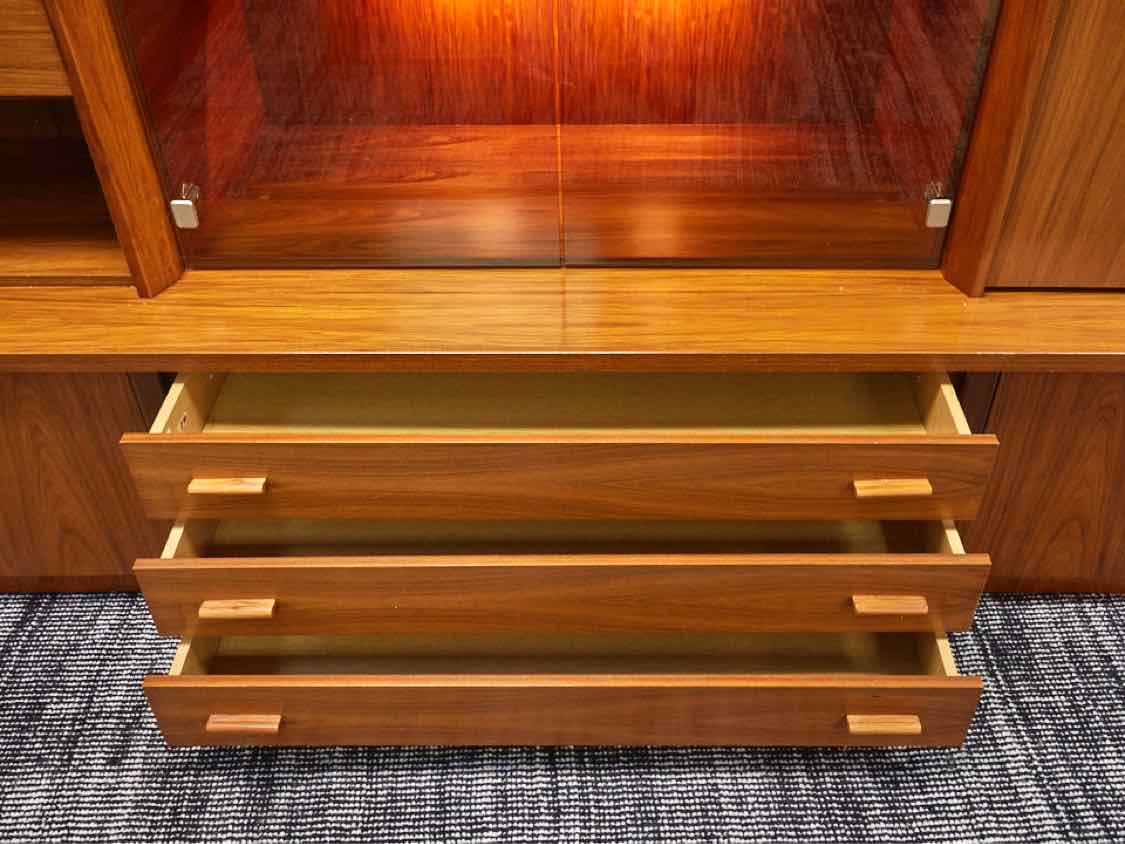 Rosewood  Display Cabinet/Wall Unit with Lighted Interior  Made in Germany