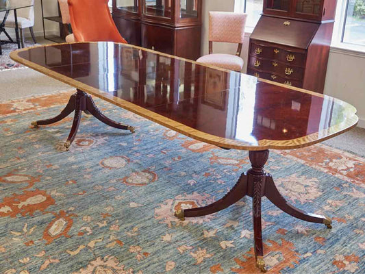 Baker 'Historic Charleston Reproductions' Mahogany Pedestal   Dining Table