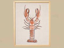 Framed Giclee:  "Coral Lobster on White Linen"