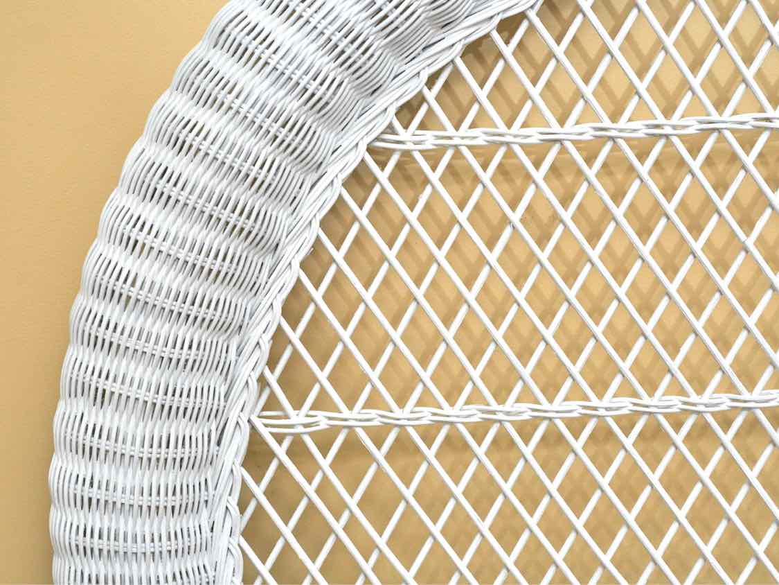 White Wicker Full Headboard